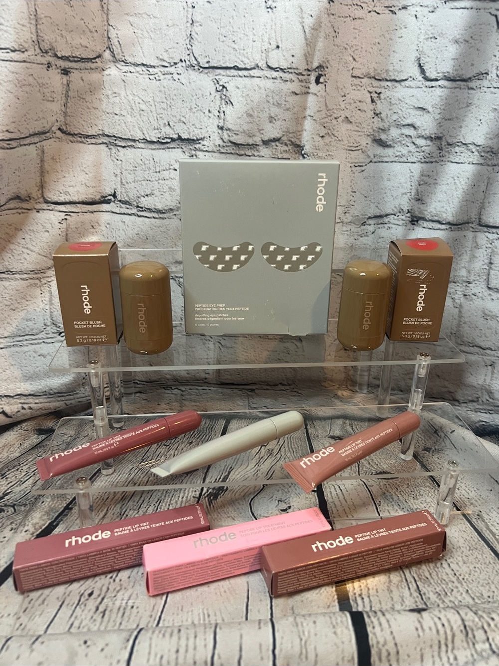 RHODE BUNDLE-Rhode Face & Skincare- 2 Pocket Blushes, Eye Prep & 3 Lip Tints